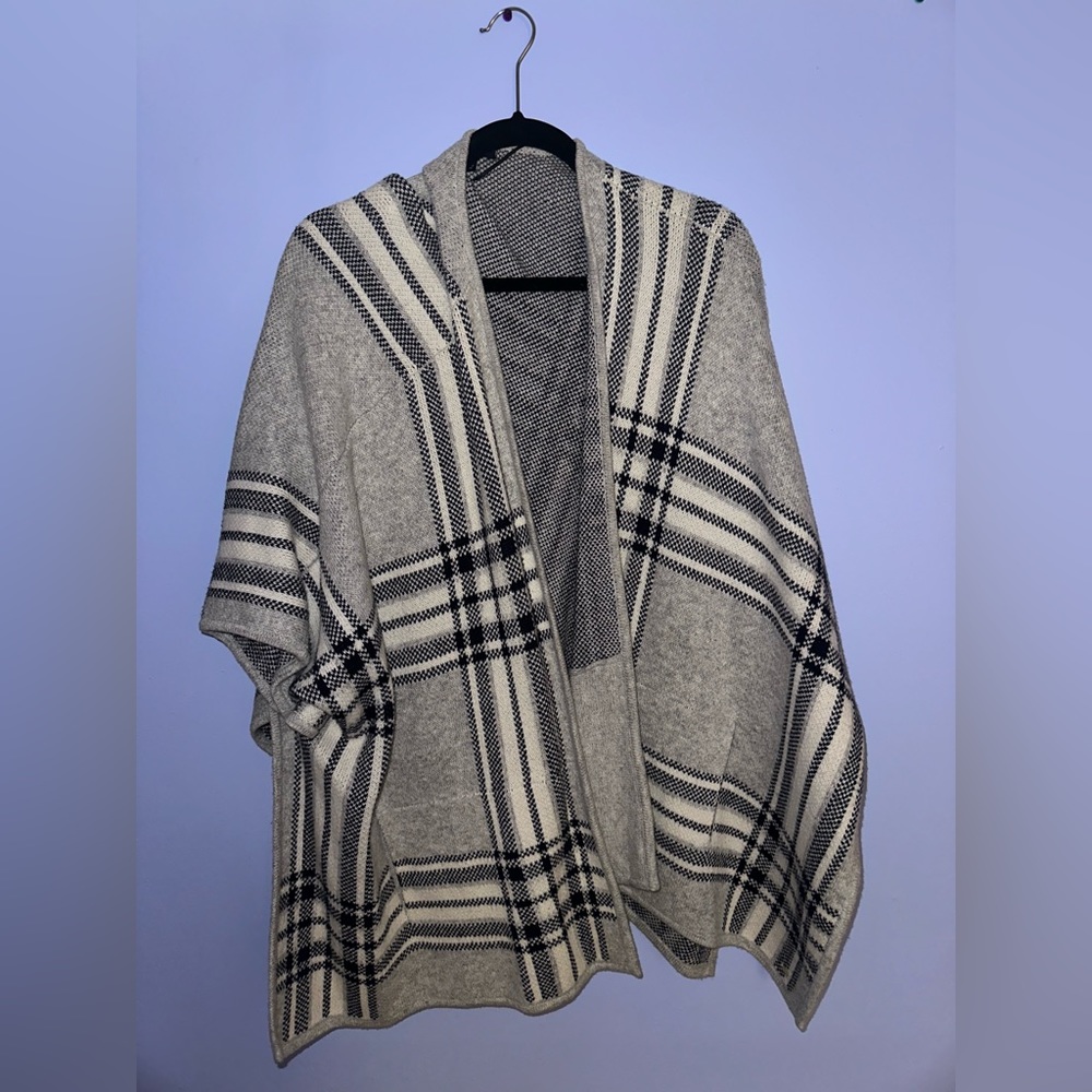 Plaid Scarf Sweater Shawl